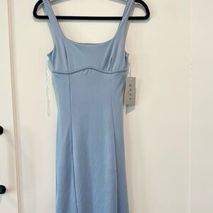 gaze Powder Blue Square-Neck Slip Dress